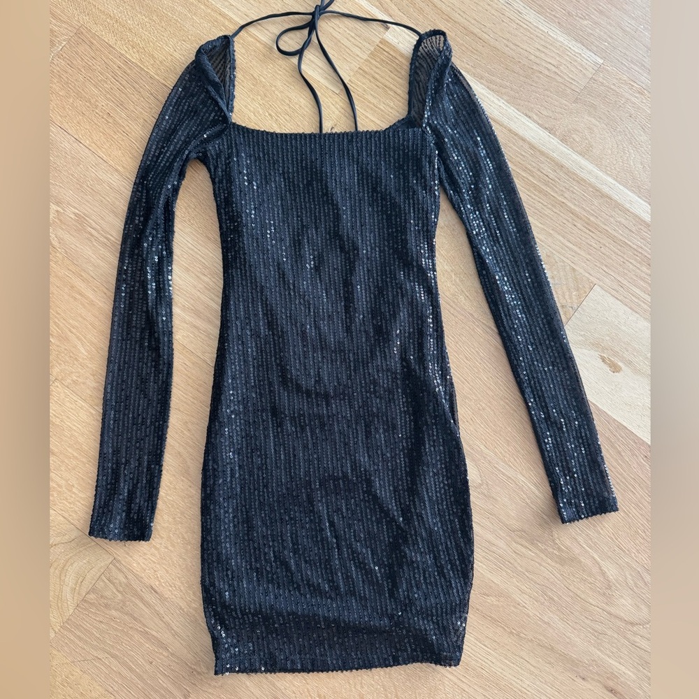 Elegant Black Sequin Dress